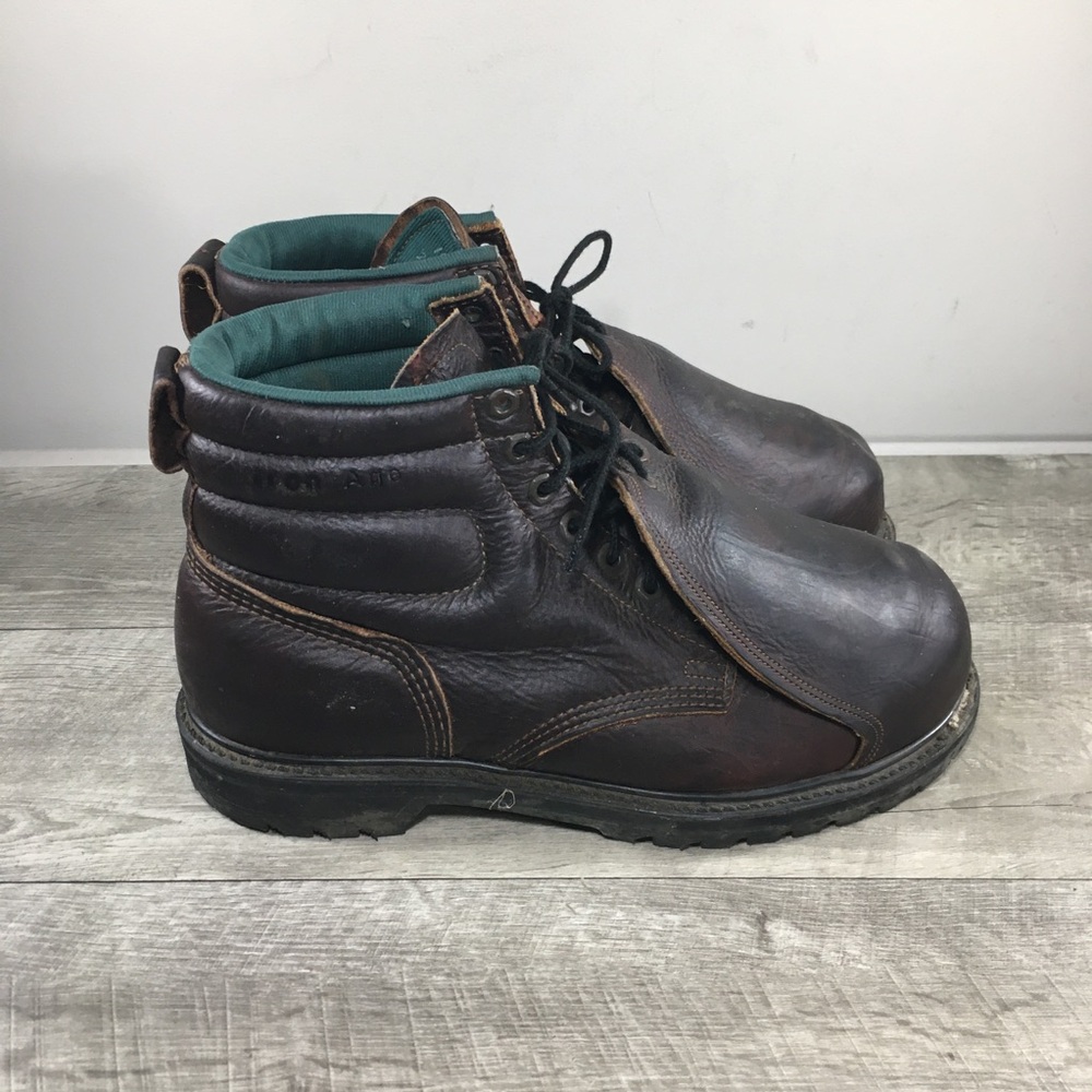 Made in USA Steel Toe EH Leather Metguard Work Waterproof Men's Boots Size 10.5